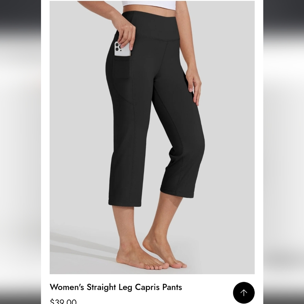 Willit 82% Nylon Wide Leg Yoga Pant Capri With Side Pockets
